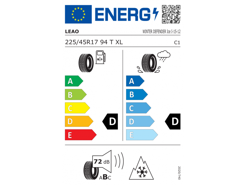 225/45/17 Leao Winter Defender Ice I-15 94T (Serbia) iarna