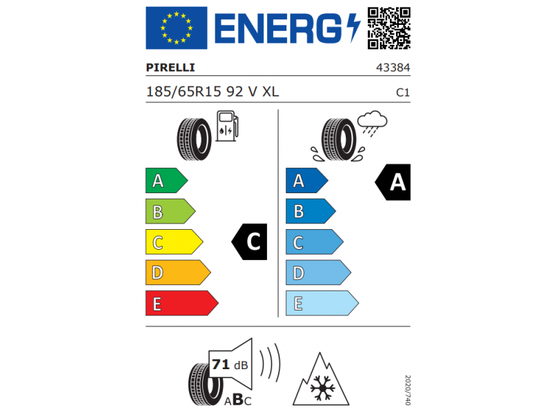 185/65/15 Pirelli  Cinturato SF3  92V XL вс