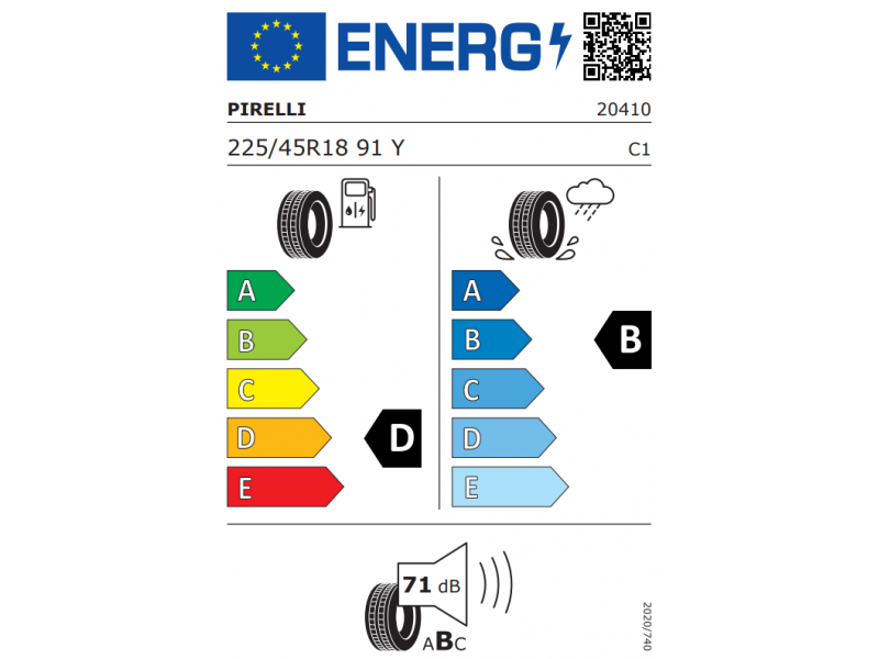225/45/18 Pirelli P7 Cinturato (*) 91Y r-f vara