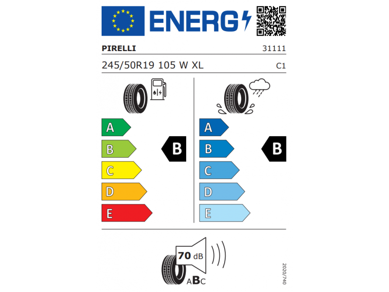 245/50/19 Pirelli P-7 Cinturato  105W XL r-f  (*) vara