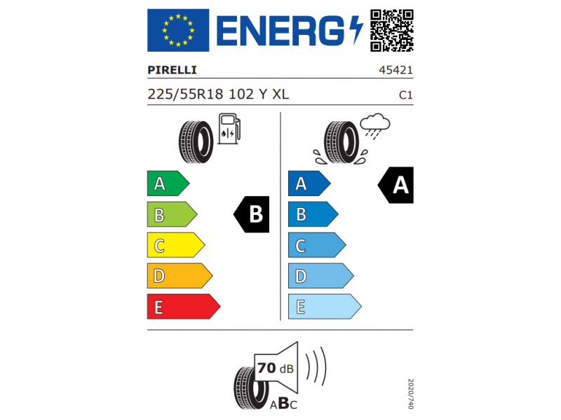 225/55/18 Pirelli  Сinturato C3 102Y XL лето