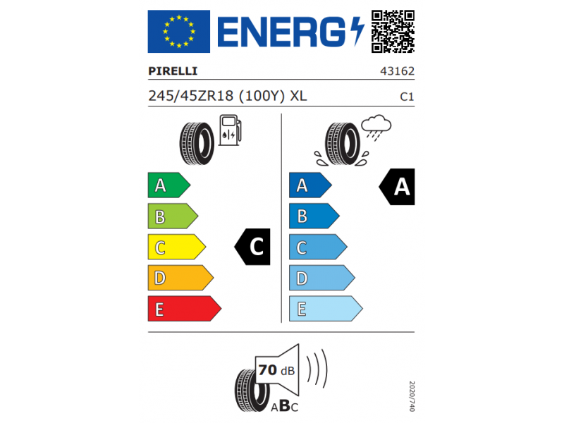 245/45/18 Pirelli  P ZERO5 (100Y) XL  Z лето
