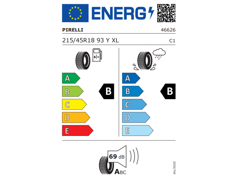 215/45/18 Pirelli Powergy 2  93Y XL vara