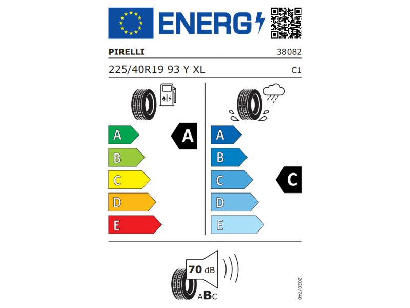 225/40/19 Pirelli  P ZERO 93Y XL (*) vara