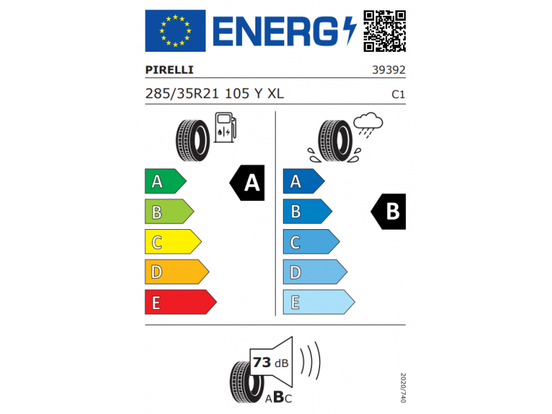 285/35/21 Pirelli P ZERO 105Y XL  (*) vara