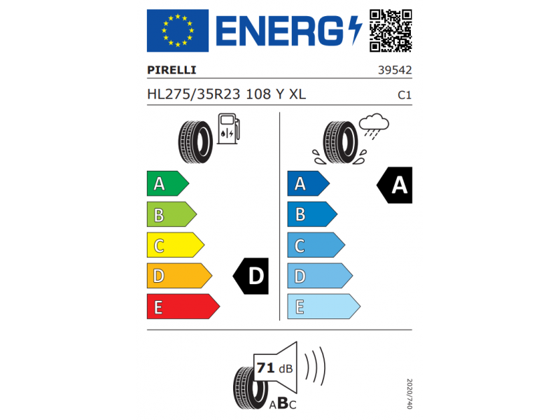 275/35/23 Pirelli  P ZERO 108Y XL (*) vara