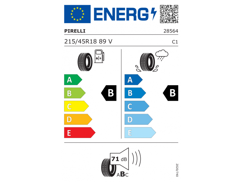 215/45/18 Pirelli P7 Cinturato  89 V лето