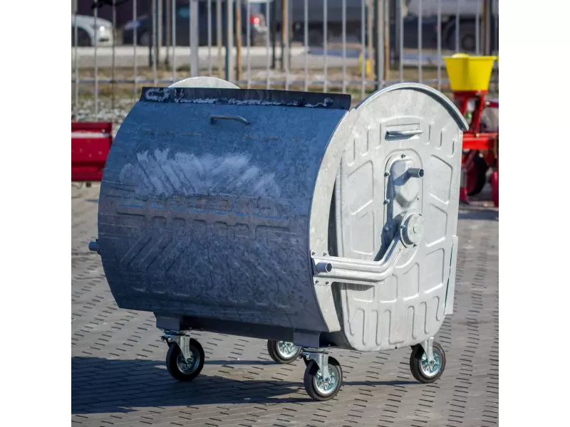 Контейнер оцинкованный Spider 1100 л с круглой крышкой. Разобранный.
