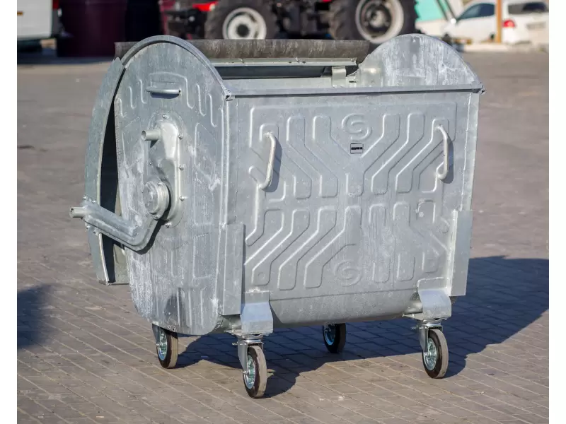 Контейнер оцинкованный Spider 1100 л с круглой крышкой. Разобранный.