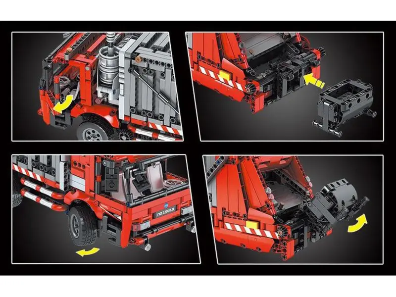 Constructor Mould King 15019 Camion de gunoi containerizat cu telecomandă