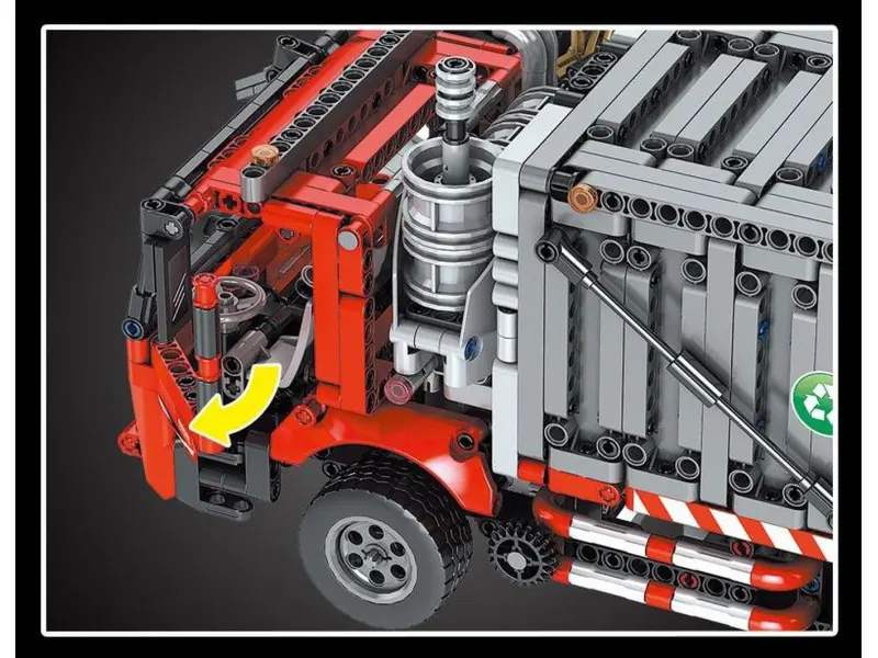 Constructor Mould King 15019 Camion de gunoi containerizat cu telecomandă
