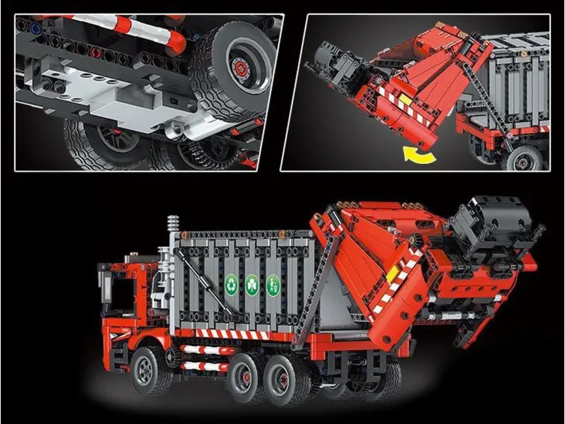 Constructor Mould King 15019 Camion de gunoi containerizat cu telecomandă
