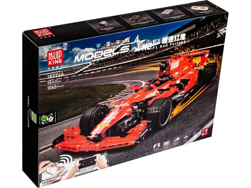 Constructor Mould King 18024A Mașină de curse bolid Formula-1 cu telecomandă