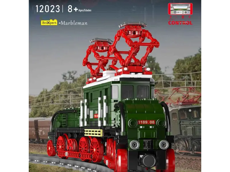 Constructor Mould King 12023 Locomotivă electrică cu șine și telecomandă Constructor Mould King 12023 Locomotivă electrică cu șine și telecomandă