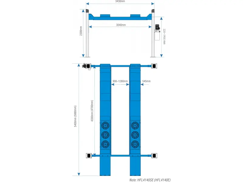 Подъемник 4-ех стоечный Hauvrex 4т 380V HFL4140SE