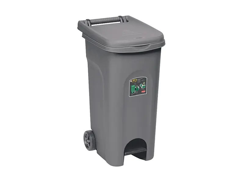 Pubele p / u transportarea deseurilor cu pedala 80L (gri)