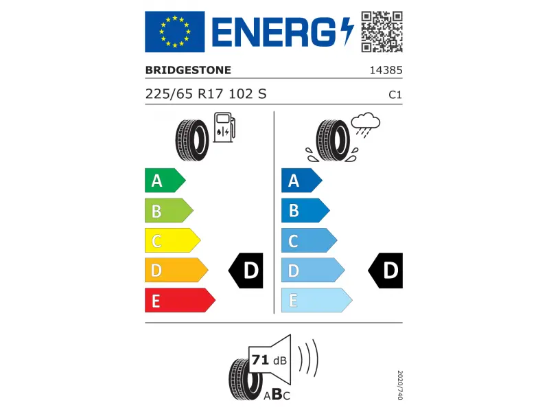 225/65/17 Bridgestone  Dueler A/T 102S лето