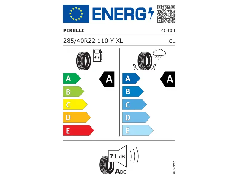 285/40/22 Pirelli  P ZERO 110Y XL s-i  (*) elt лето